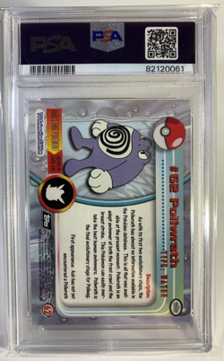 1999 Pokemon Poliwrath Topps TV Rainbow Foil Card PSA 7 Vintage Black Label - Image 2
