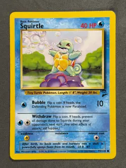 Squirtle 93/130 Base Set 2 Common 2000 Basic Pokemon Card TCG WOTC NM - Image 1