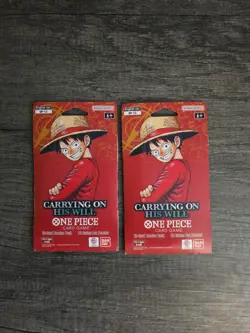 One Piece Card Game Carrying On His Will OP-13 Sleeved Booster Pack Set Lot of 2 - Image 1