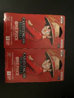 LOT OF 2 - One Piece Carrying On His Will OP-13 Sleeved Booster Packs NEW SEALED - Image 1