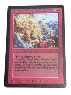 1993 Magic: The Gathering - Beta - DWARVEN DEMOLITION TEAM - Vintage MTG - MP - Image 1