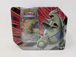 New and Factory Sealed Pokemon TCG Sword & Shield V Strikers Tin - Tyranitar V - Image 1