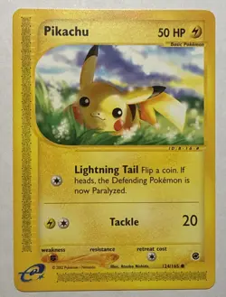 Pokemon TCG Pikachu Ereader 124/165 Expedition Non Holo Vintage Rare Near Mint - Image 1