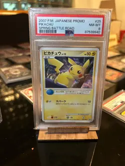 2007 Pokemon Japanese Promo Pikachu Spring Battle Road PSA 8 NM-MT #25 - Image 1