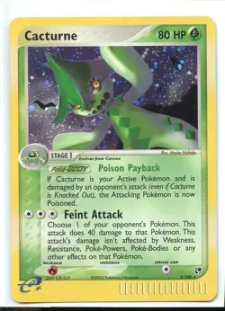 Cacturne Holo 2/100 Ex/NM- EX Sandstorm Pokemon - Image 1