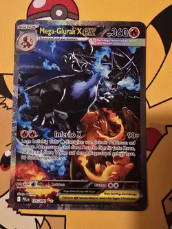 POKEMON MEGA-GLURAK X EX PFL125 FATALE FLAMMEN SAR DEUTSCH NEAR MINT - Image 1