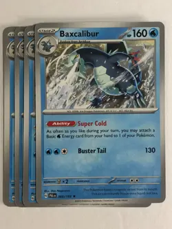 Pokemon TCG Paldea Evolved 4x Playset Non Holographic Baxcalibur 060/193 NM - Image 1