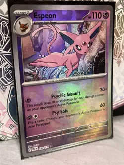 Pokemon Espeon TCG Reverse Holo 33/131 Masterball Prismatic Evolutions P4 - Image 1