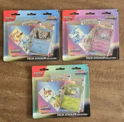 Pokemon Prismatic Evolutions Tech Sticker Collection Lot of 3 Blisters - Image 1