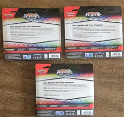 Pokemon Prismatic Evolutions Tech Sticker Collection Lot of 3 Blisters - Image 2