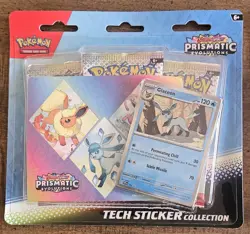 Pokemon Prismatic Evolutions Tech Sticker Collection Lot of 3 Blisters - Image 3