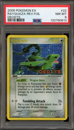 Pokemon Rayquaza EX Deoxys Reverse Holo Rare #22 PSA 8 - Image 1