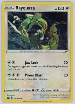 Pokemon TCG Rayquaza SWSH029 Black Star Promo Cosmos Holo Rare - Image 1