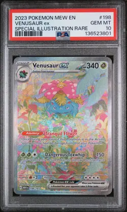 2023 POKEMON MEW EN-151 SPECIAL ILLUSTRATION RARE #198 VENUSAUR EX PSA 10 - Image 1