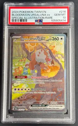 Pokemon Bloodmoon Ursaluna ex 216/167 PSA 10 GEM MINT | Twilight Masquerade SIR - Image 1