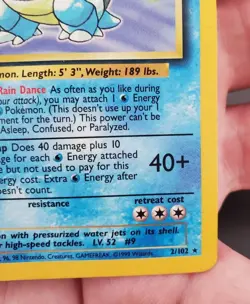 Pokemon Blastoise - Misty's Trainer Deck B Exclusive Non-Holo 2/102 Base Set - Image 5