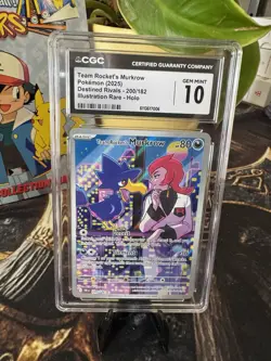 POKEMON DESTINED RIVALS TEAM ROCKET'S MURKROW 200/182 ILLUSTRATION RARE CGC 10 - Image 2