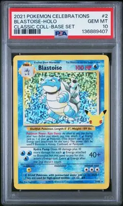 PSA 10 Gem Mint Blastoise 2/102 Celebrations Classic Collection Pokemon - Image 1