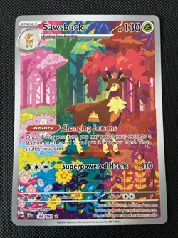 Pokemon TCG Sawsbuck Temporal Forces Illustration Rare 166/162 NM - Image 1