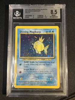 Pokemon Shining Magikarp Neo Revelation Unlimited DOUBLE HOLO ERROR #66 BGS 8.5 - Image 1