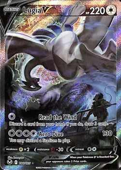Lugia V 186/195 Alternate Full Art Pokemon TCG SWSH12 Silver Tempest Mint/Near M - Image 3