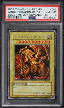 YUGIOH GAME BOY GBI-003 WINGED DRAGON OF RA SECRET RARE PSA 8 NM-MT #64799227 - Image 1