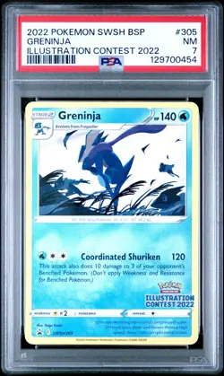2022 Pokemon Greninja Illustration Contest SWSH305 Sword & Shield Promo PSA 7 - Image 1