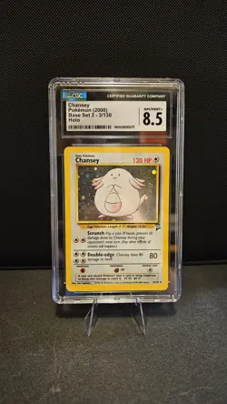 2000 Pokemon Game Base Set 2 Unlimited Chansey Holo Rare 3/130 CGC 8.5 - Image 1
