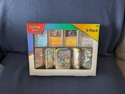Pokemon TCG Paldea Friends 5-Pack Mini Tins + 4 Promo Cards (New and Sealed) - Image 1