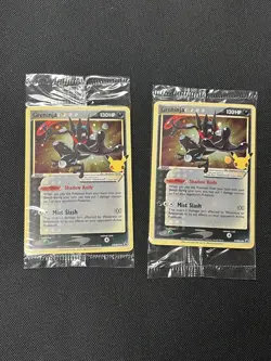 Pokemon Celebrations Greninja Gold Star SWSH144 Sealed Promo x2 - Image 1
