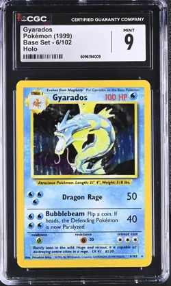 CGC 9 MINT Gyarados 1999 Base Set 6/102 Holo Pokemon Card - Image 1