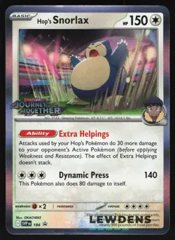 Hop's Snorlax - SVP 184 - Journey Together Prerelease Promo - Pokemon Card 2 - Image 1