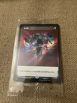 Riftbound “Fist Bump” Buff Double Sided Promo Card (LIMITED EXCLUSIVE) - Image 1