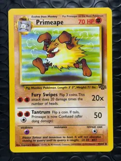 Primeape 43/64 Base Set Series Jungle UNCOMMON Stage 1 POKEMON CARD 1999 - NM - Image 1