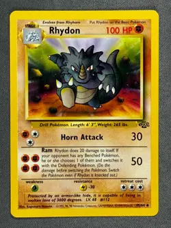 Rhydon 45/64 Base Set Series Jungle UNCOMMON Stage 1 POKEMON CARD 1999 - NM - Image 1