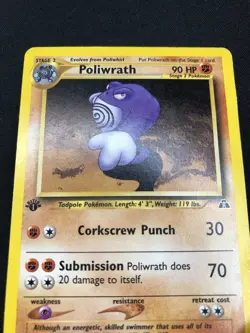 Pokemon 1ST Poliwrath 28/75 Neo Discovery First Edition Wizards EN Vintage Cards - Image 3