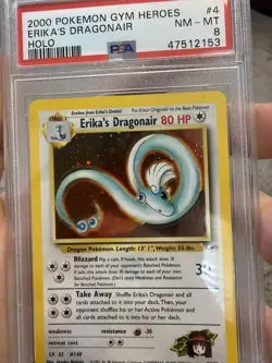 2000 POKEMON GYM HEROES #4/132 ERIKA'S DRAGONAIR HOLO PSA 8 NM-MT W/ SWIRL 💫 - Image 3