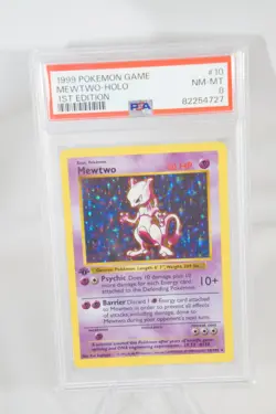 1999 POKEMON BASE SET 1ST EDITION #10 MEWTWO-HOLO PSA 8 - Image 1