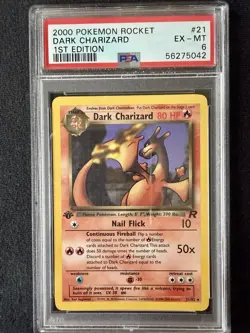 2000 Pokemon Rocket Dark Charizard 1st Edition PSA MINT 6 - Image 1