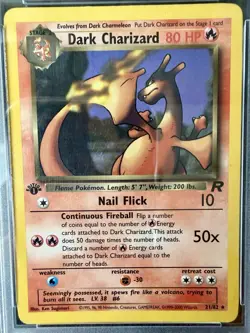 2000 Pokemon Rocket Dark Charizard 1st Edition PSA MINT 6 - Image 3