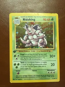 Nidoking 011/102 Base Set Holo 1st Edition GERMAN Pokemon TCG Rare NM - Image 1