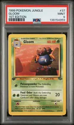 1999 Pokemon Jungle 1st Edition Gloom 37 FRESHLY GRADED PSA 9 MINT - Image 1