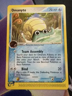 Pokemon Omanyte EX TCG Sandstorm Card 70/100 Regular Common NM/LP - Image 1
