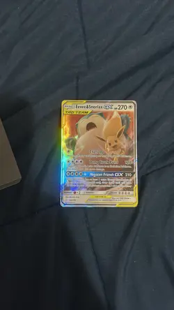 Pokemon TCG Eevee & Snorlax GX SM169 Tag Team Alt Art Promo HP - Image 1