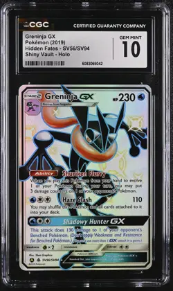 GRENINJA GX Shiny Vault Holo Hidden Fates #SV56 CGC 10 Pokemon - Image 1