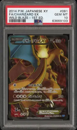 Pokemon TCG Charizard EX SR 081/080 PSA 10 Wild Blaze 1st Edition XY2 Japanese - Image 1