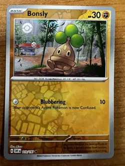 Bonsly 110/197 NM Reverse Holo SV03: Obsidian Flames Pokemon TCG - Image 1