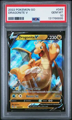 2022 POKEMON GO #049 DRAGONITE V PSA 10 - Image 1