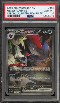 Pokemon N's Zoroark ex Journey Together Special Illustration Rare #185 PSA 10 - Image 1