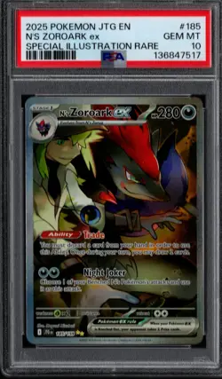PSA 10 - N's Zoroark Special Illustration Rare - 185/159 - Journey Together - Image 1
